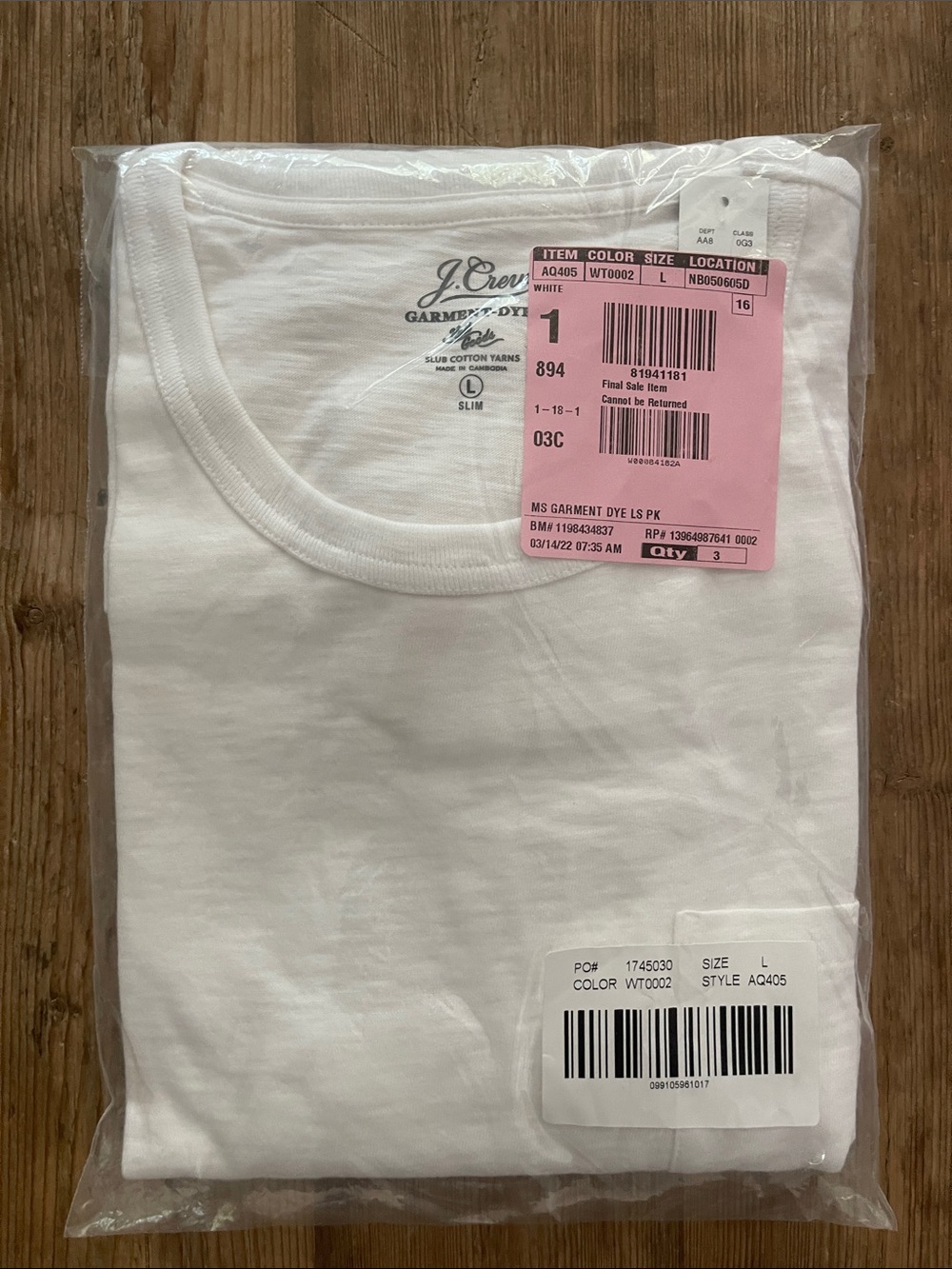 NEW J Crew Slub Cotton LS Pocket T
